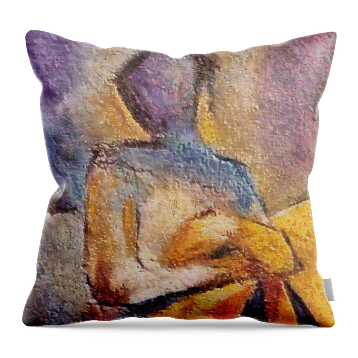 Women Throw Pillow featuring the mixed media Waiting by Dragica Micki Fortuna