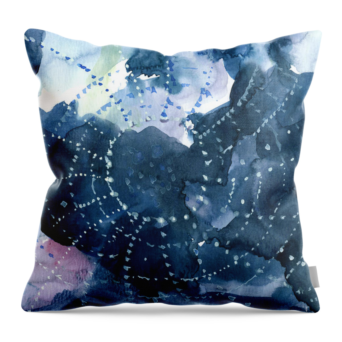 Spider Throw Pillow featuring the painting Waiting for a catch by Anil Nene