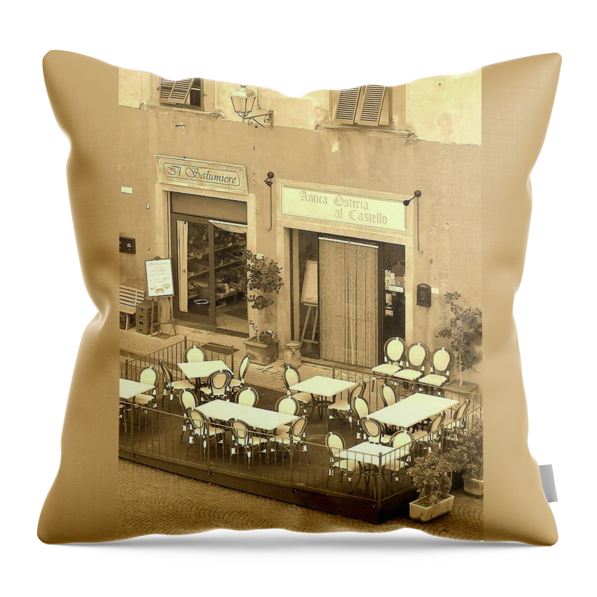 City Throw Pillow featuring the photograph Waiting for Guests by Slawek Aniol