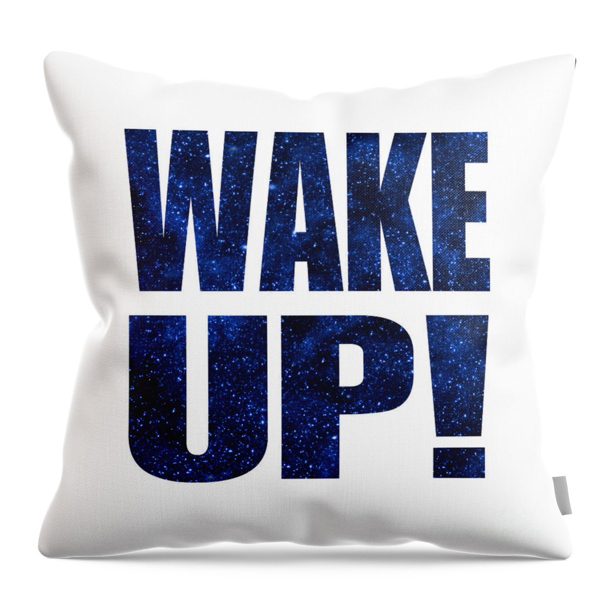 Wake Up Throw Pillow featuring the digital art Wake Up White Background by Ginny Gaura