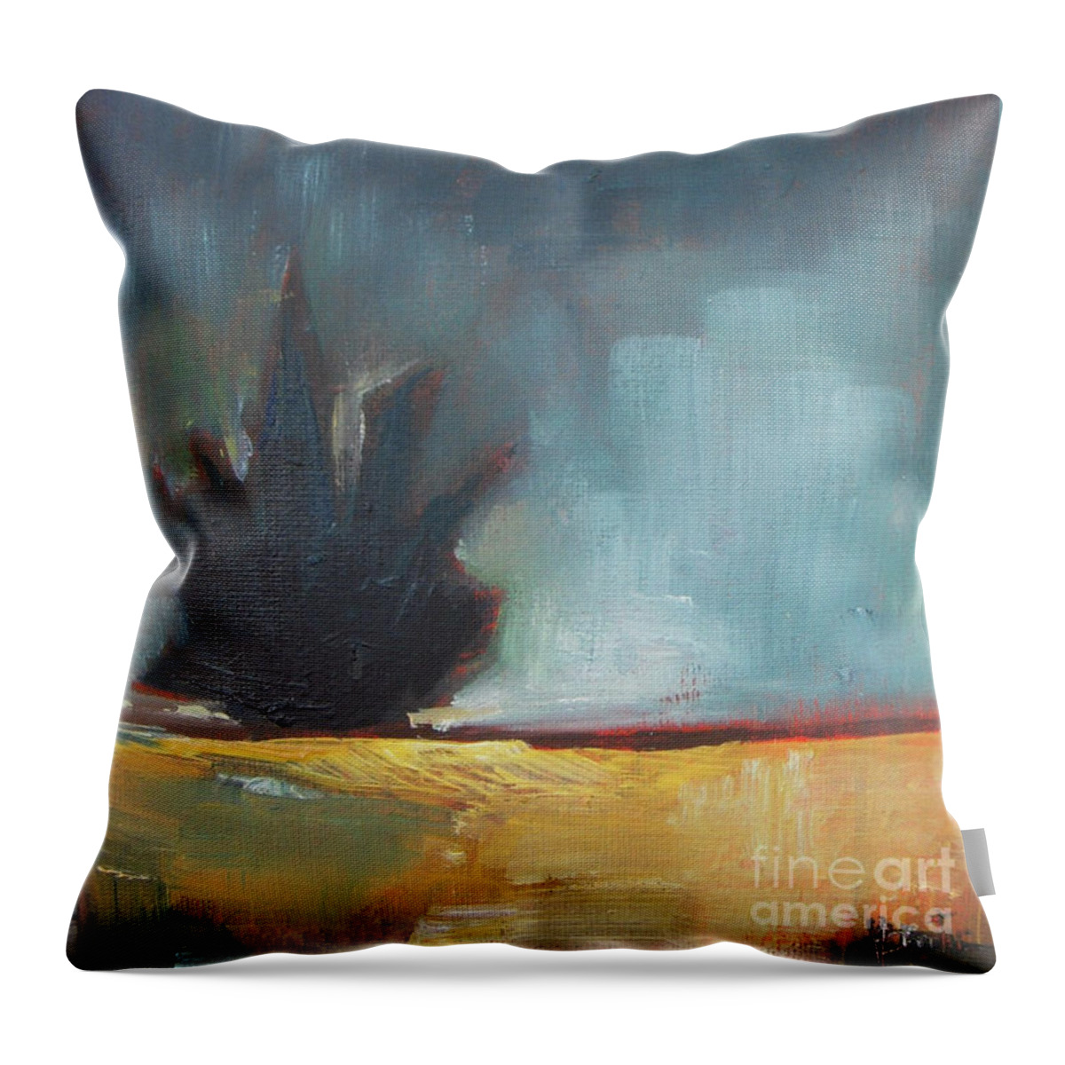 Cactus Throw Pillow featuring the painting Waking up at Dawn by Vesna Antic