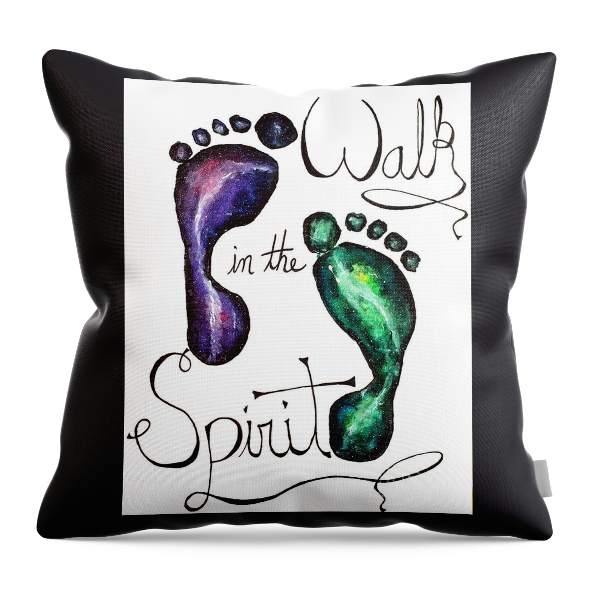 Watercolor Throw Pillow featuring the painting Walk in the Spirit by Tiffany Jones