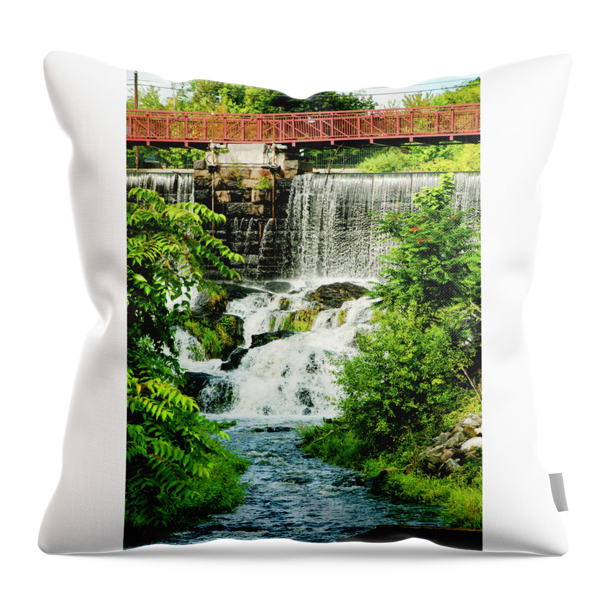 Massachusetts Throw Pillow featuring the photograph Walk O'er the Falls by Greg Fortier