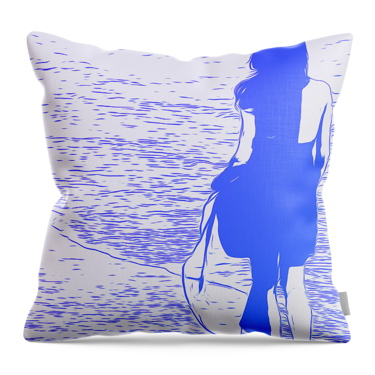 Silent Throw Pillow featuring the painting Walking by the Dreams by AM FineArtPrints