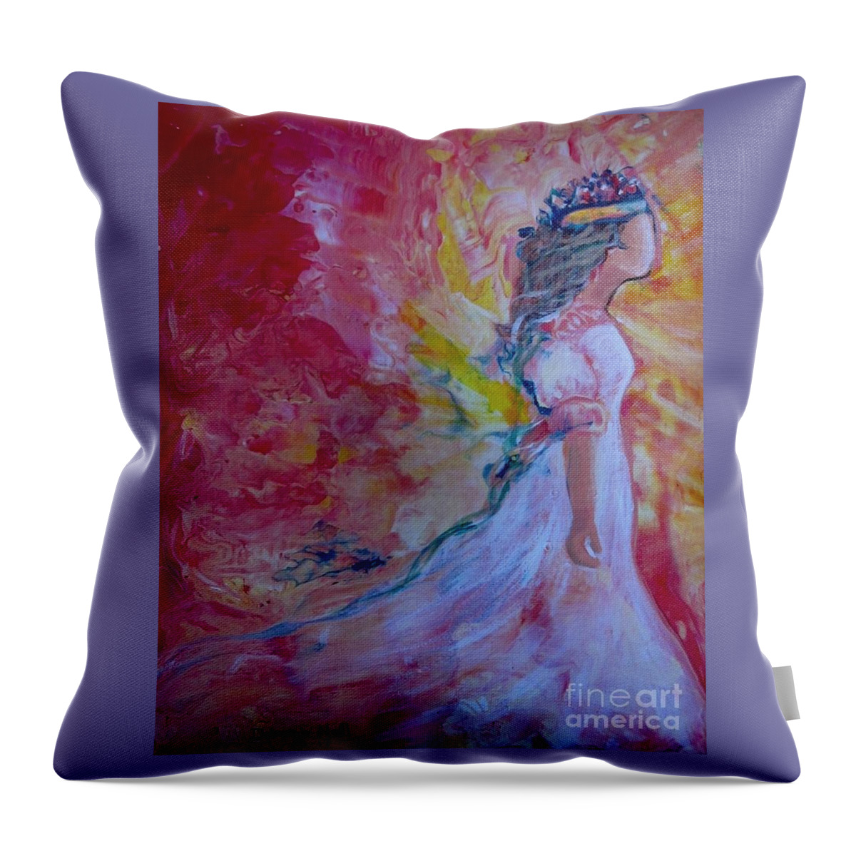 Princess Throw Pillow featuring the painting Walking In Authority by Deborah Nell