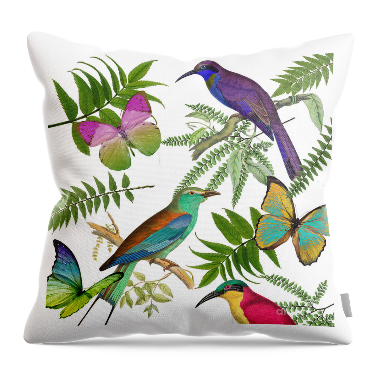 Beautiful Birds Throw Pillow featuring the painting Walking On Air I by Mindy Sommers
