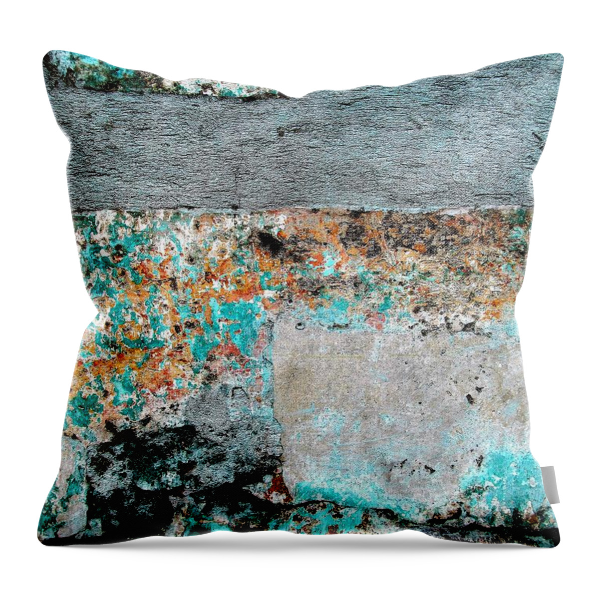 Texture Throw Pillow featuring the photograph Wall Abstract 117 by Maria Huntley