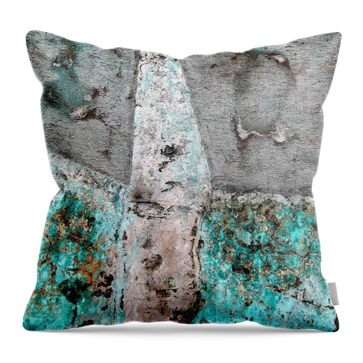 Texture Throw Pillow featuring the photograph Wall Abstract 118 by Maria Huntley