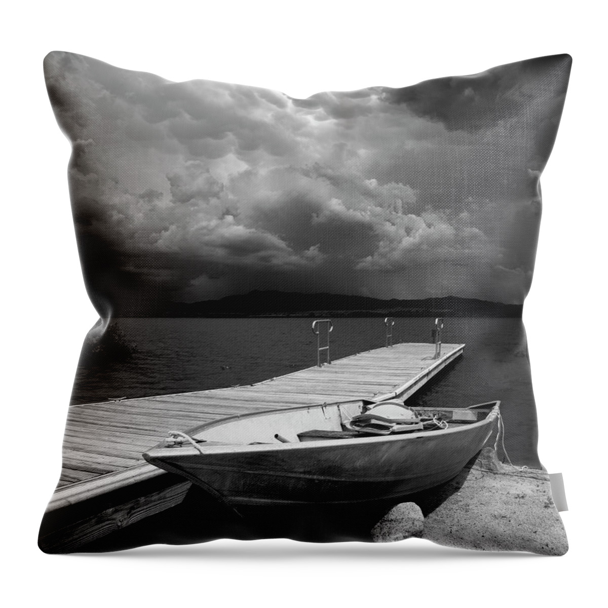 San Diego Throw Pillow featuring the photograph Wall of Monsoon Over Lake Henshaw by William Dunigan