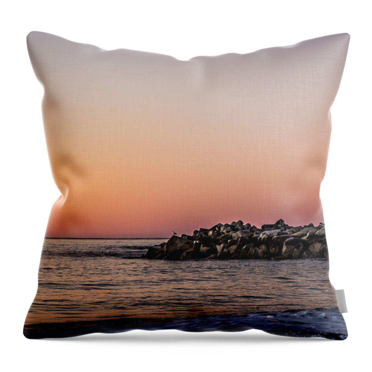 Santa Cruz Throw Pillow featuring the photograph Walton at Sunset by Lora Lee Chapman