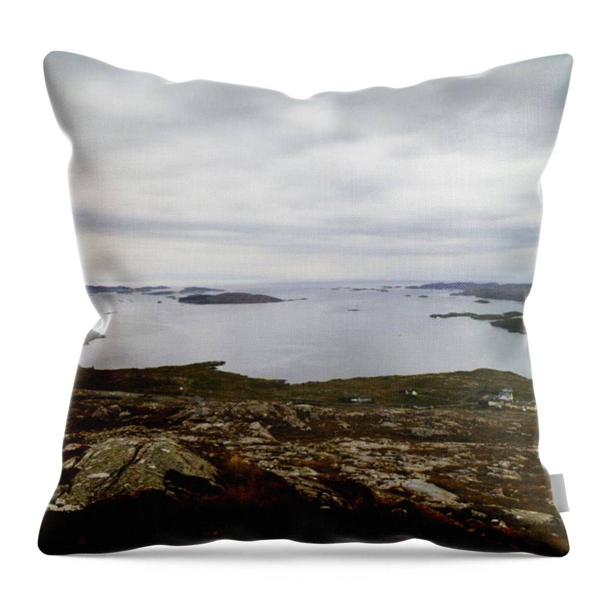 Walking Throw Pillow featuring the photograph Scottish coastline by Charlotte Cooper