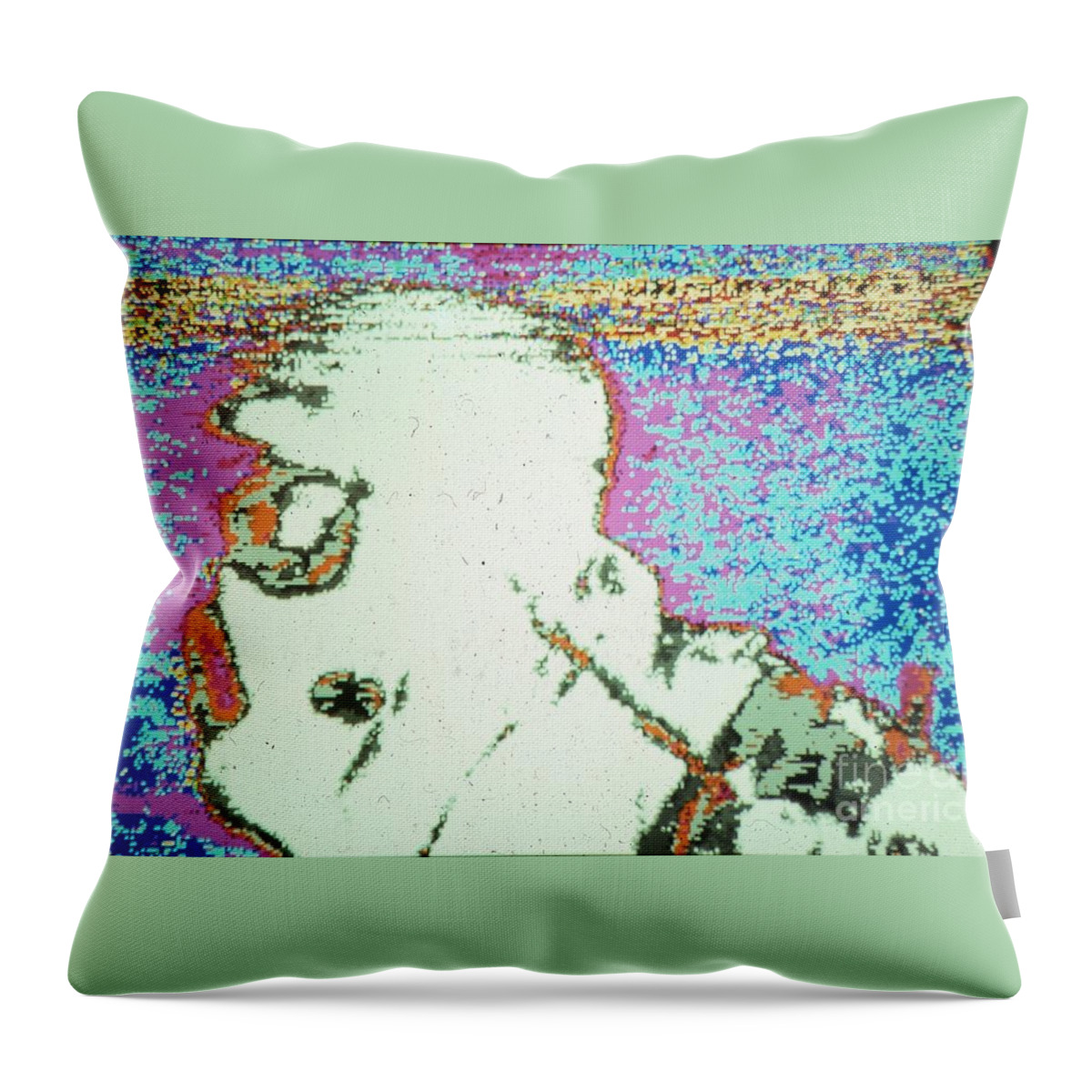 Iraq Throw Pillow featuring the digital art War Image White by George D Gordon III