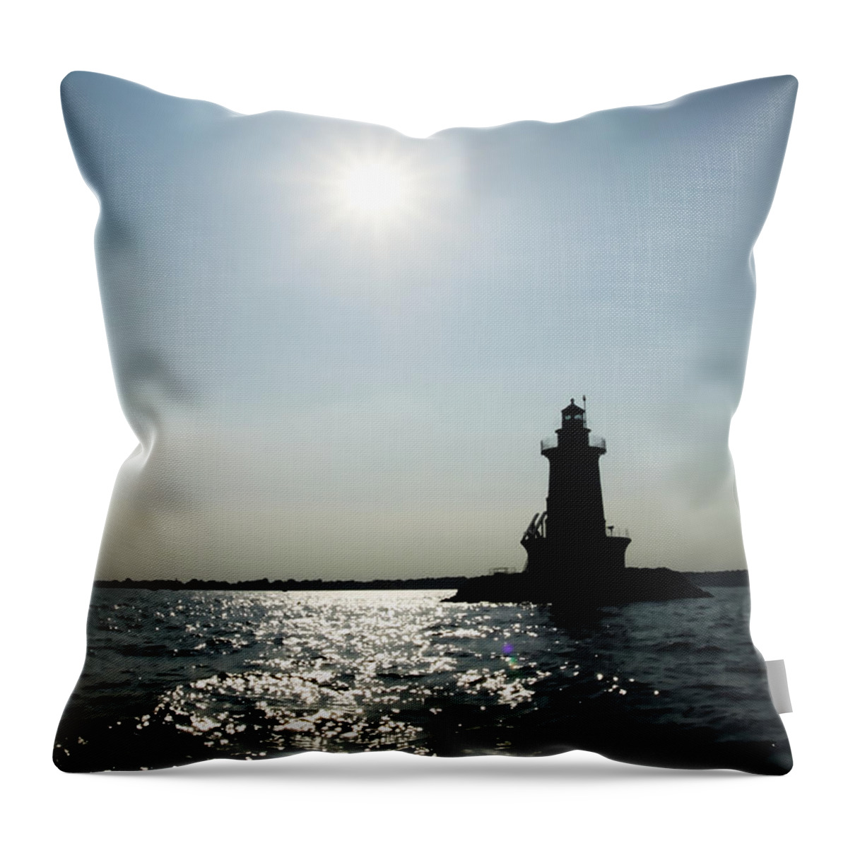Lighthouse Throw Pillow featuring the photograph Warm Like the Evening Sun by Xine Segalas