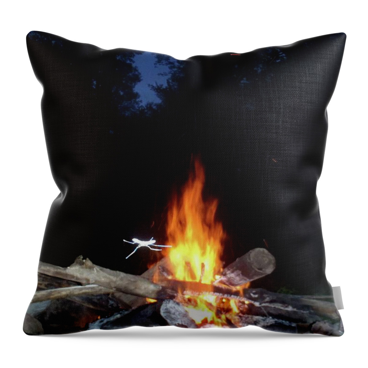  Throw Pillow featuring the photograph Warming Up By The Fire by Freddy Alsante
