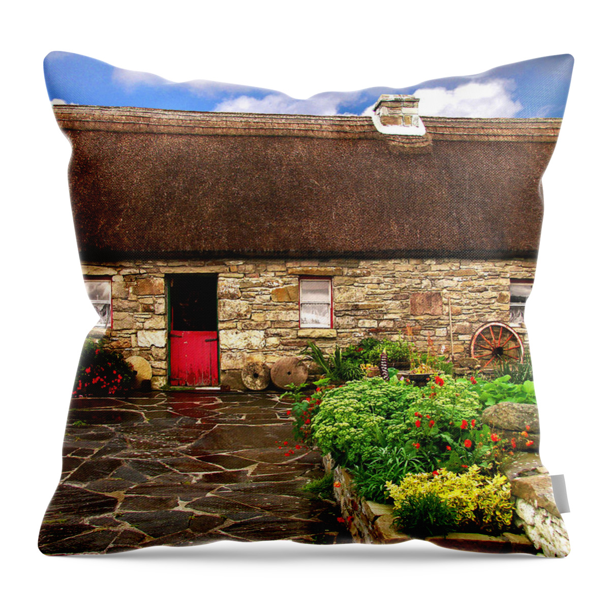 Ireland Throw Pillow featuring the digital art Warmstone Cottage by Vicki Lea Eggen