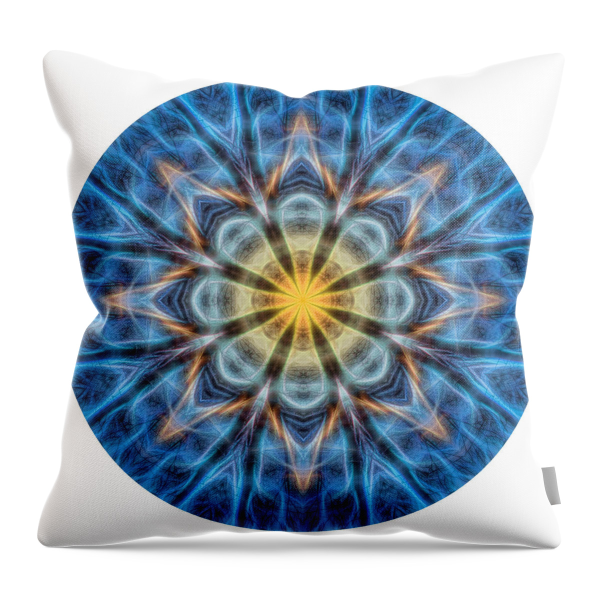 Mandala Throw Pillow featuring the digital art Warmth in the Cold Mandala by Beth Venner