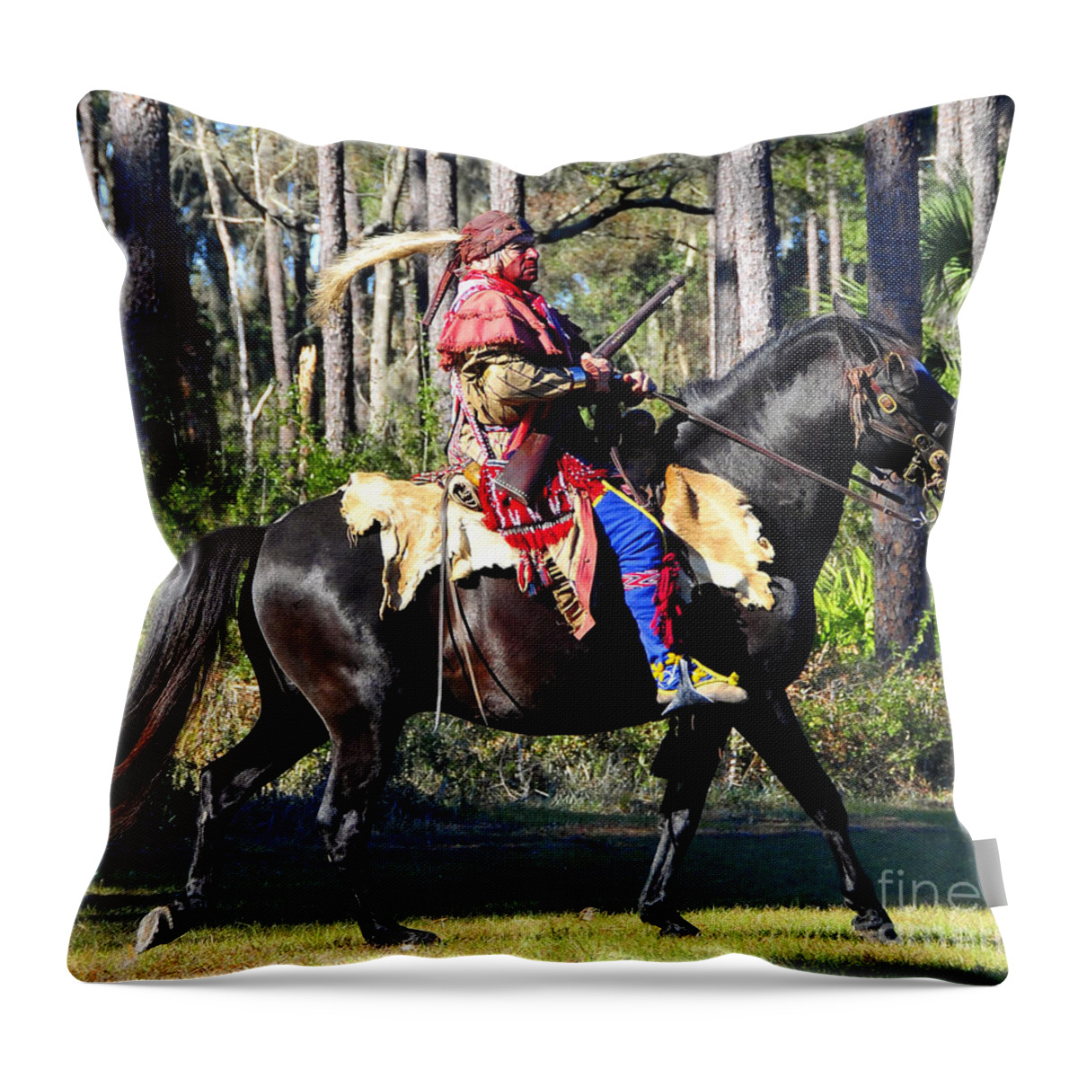Seminole Indian Throw Pillow featuring the photograph Warpath by David Lee Thompson