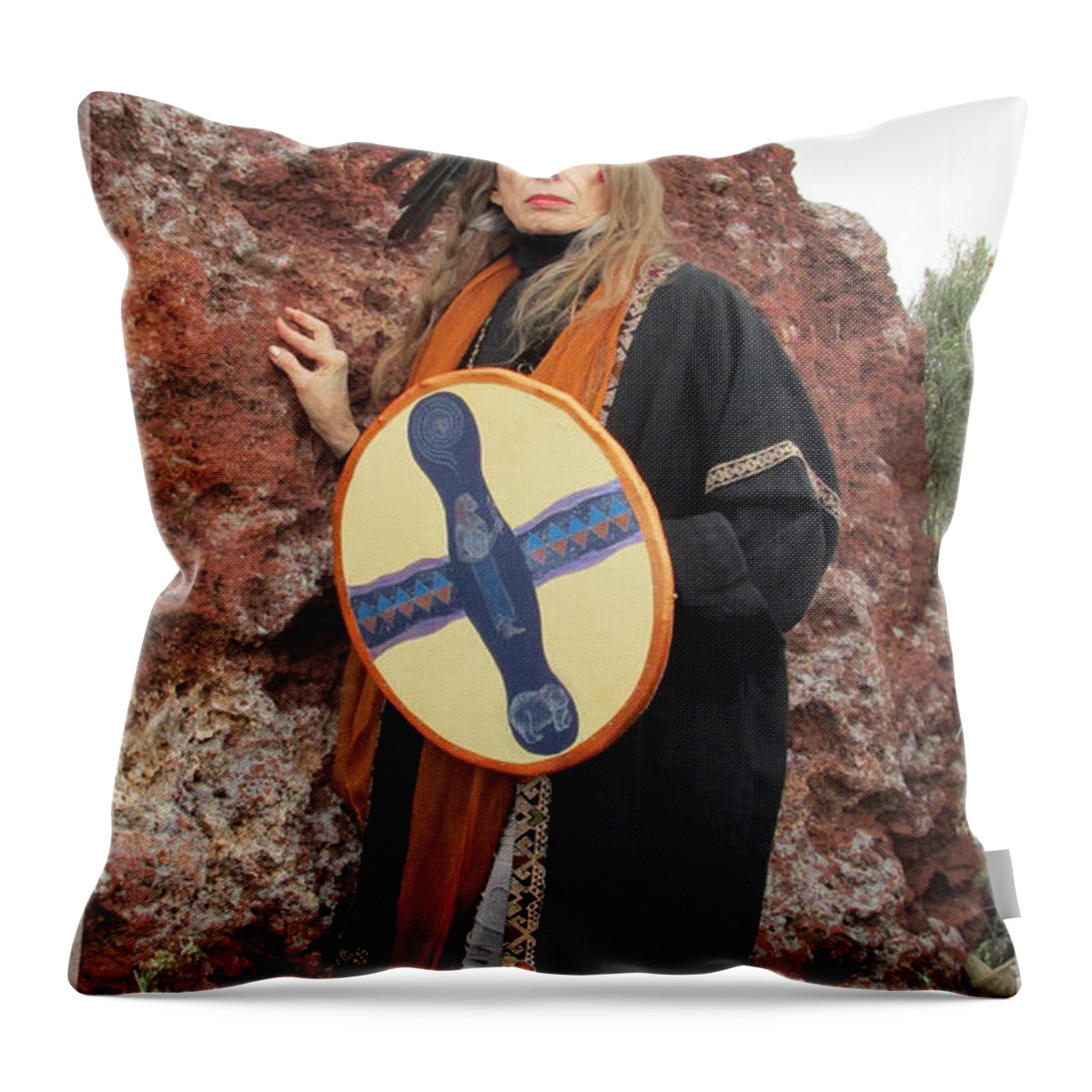 Warrior Throw Pillow featuring the photograph Warrior Woman Guide #2 by Feather Redfox
