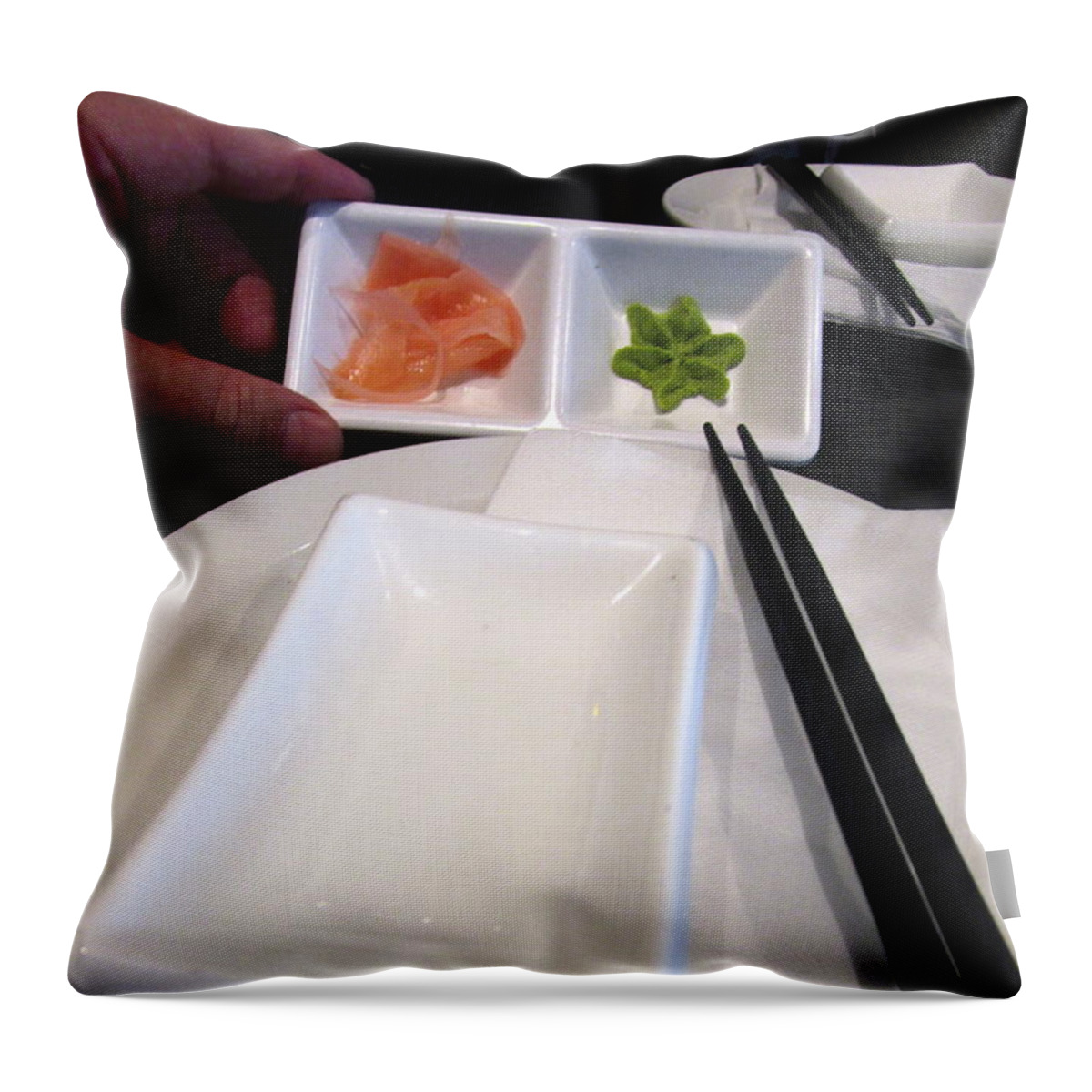 Wasabi Throw Pillow featuring the photograph Wasabi And Ginger by Randall Weidner