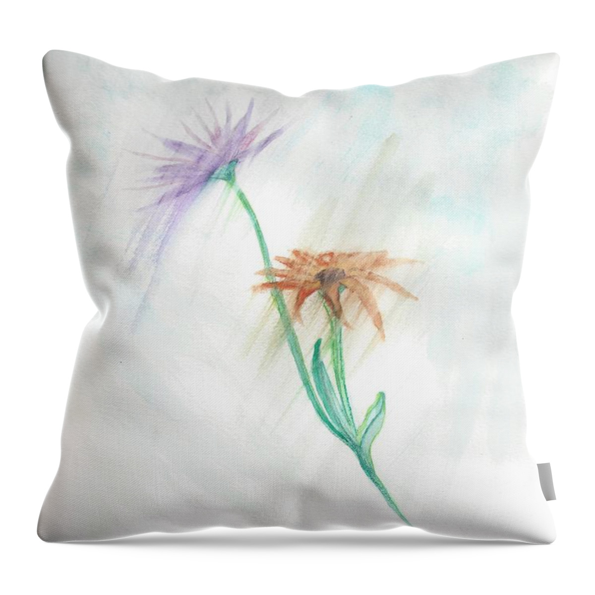 Flowers Throw Pillow featuring the painting Washing Away by Judy Hall-Folde
