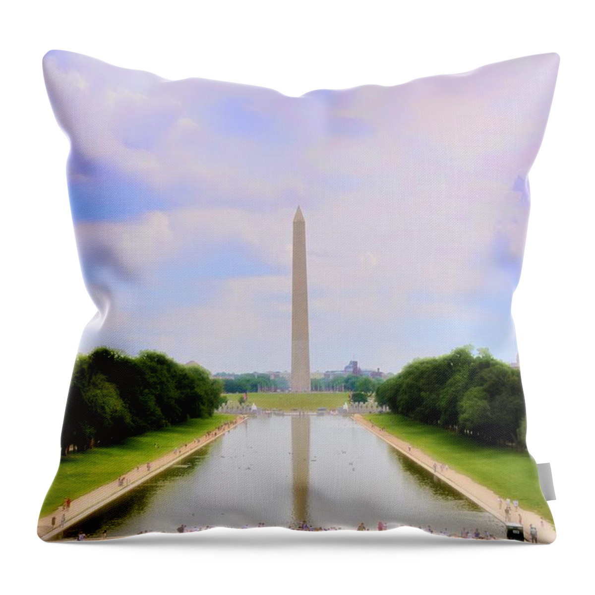 Washington Monument Throw Pillow featuring the photograph Washington Monument and Reflecting Pool by Bill Cannon