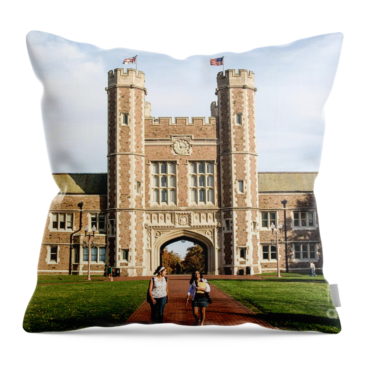 St. Louis Throw Pillow featuring the photograph Washington university St. Louis Missouri MO USA by Ohad Shahar