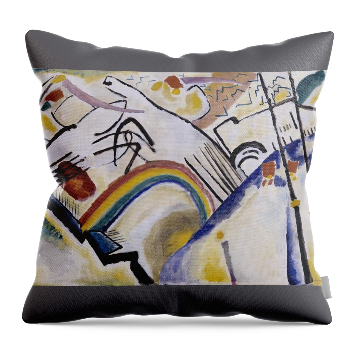 Wassily Kandinsky 18661944  Cossacks Cosaques Throw Pillow featuring the painting Wassily Kandinsky by Cossacks Cosaques