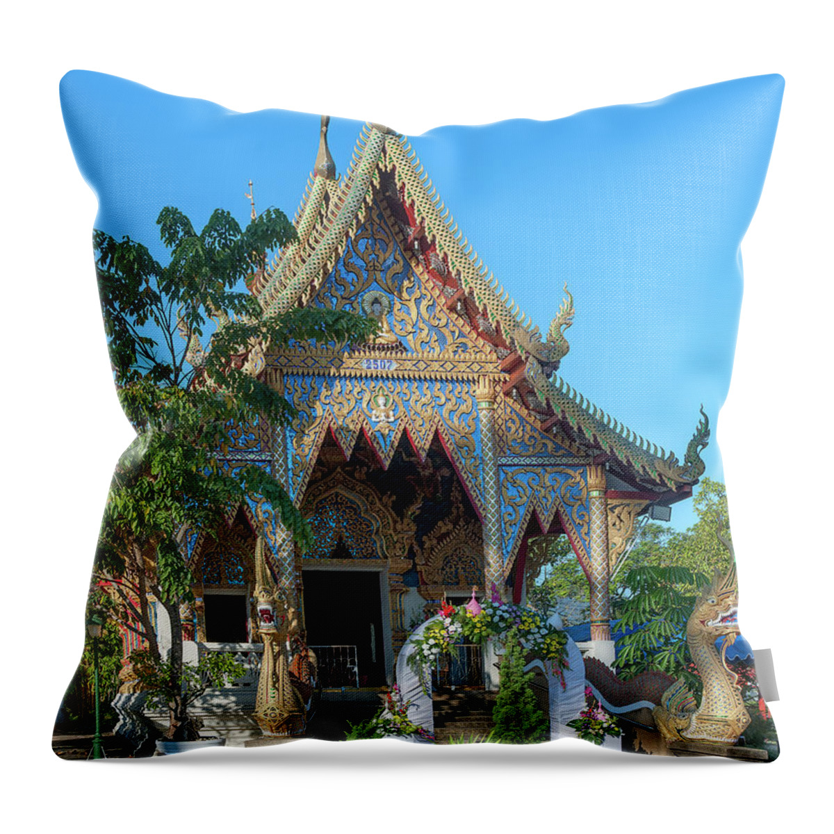 Scenic Throw Pillow featuring the photograph Wat Piyaram Phra Wihan DTHCM1225 by Gerry Gantt