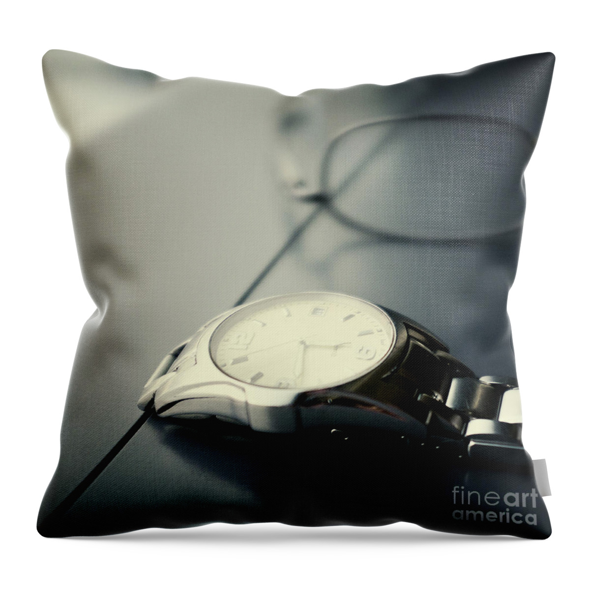 Ivy Ho Throw Pillow featuring the photograph Watch and spectacle vintage by Ivy Ho