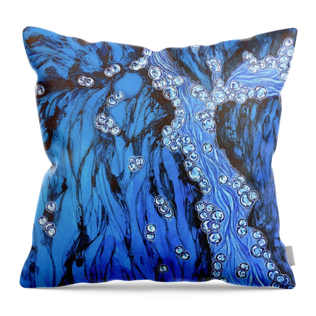 Water Throw Pillow featuring the painting Water 3 by Mr Dill