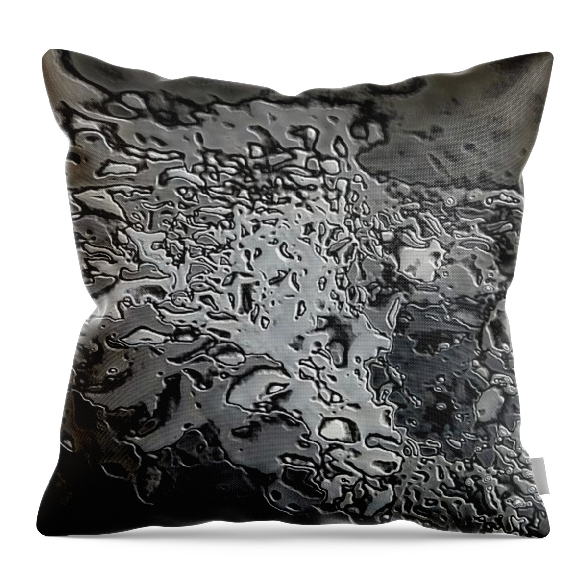 Macro Throw Pillow featuring the digital art Water Abstract 7 by Belinda Cox