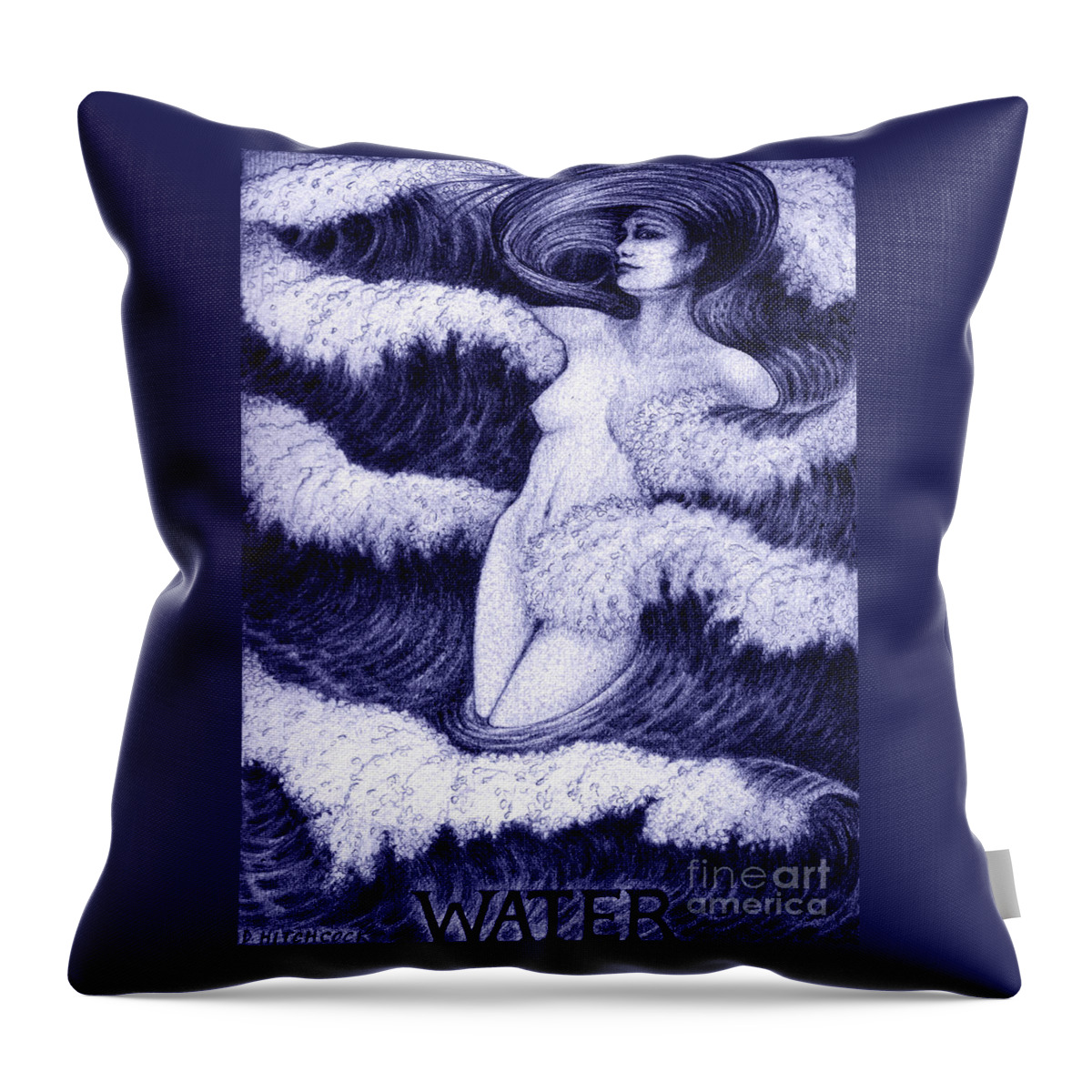 Realism Throw Pillow featuring the drawing Water by Debra Hitchcock