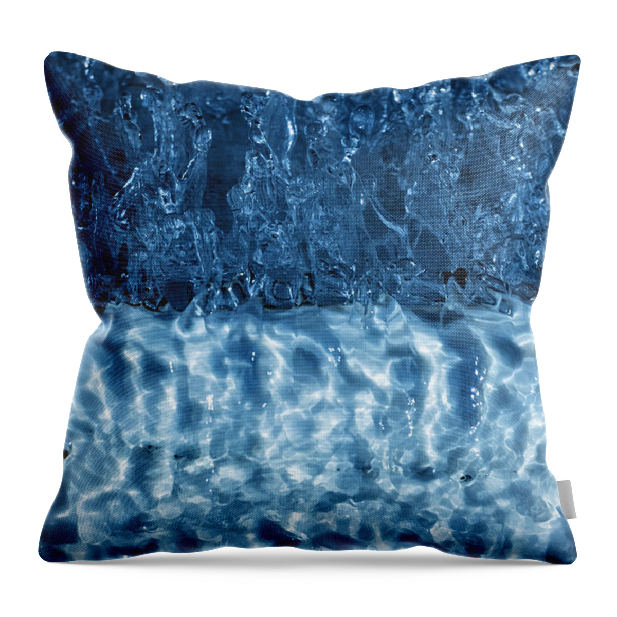 Background Throw Pillow featuring the photograph Water games by Mike Santis