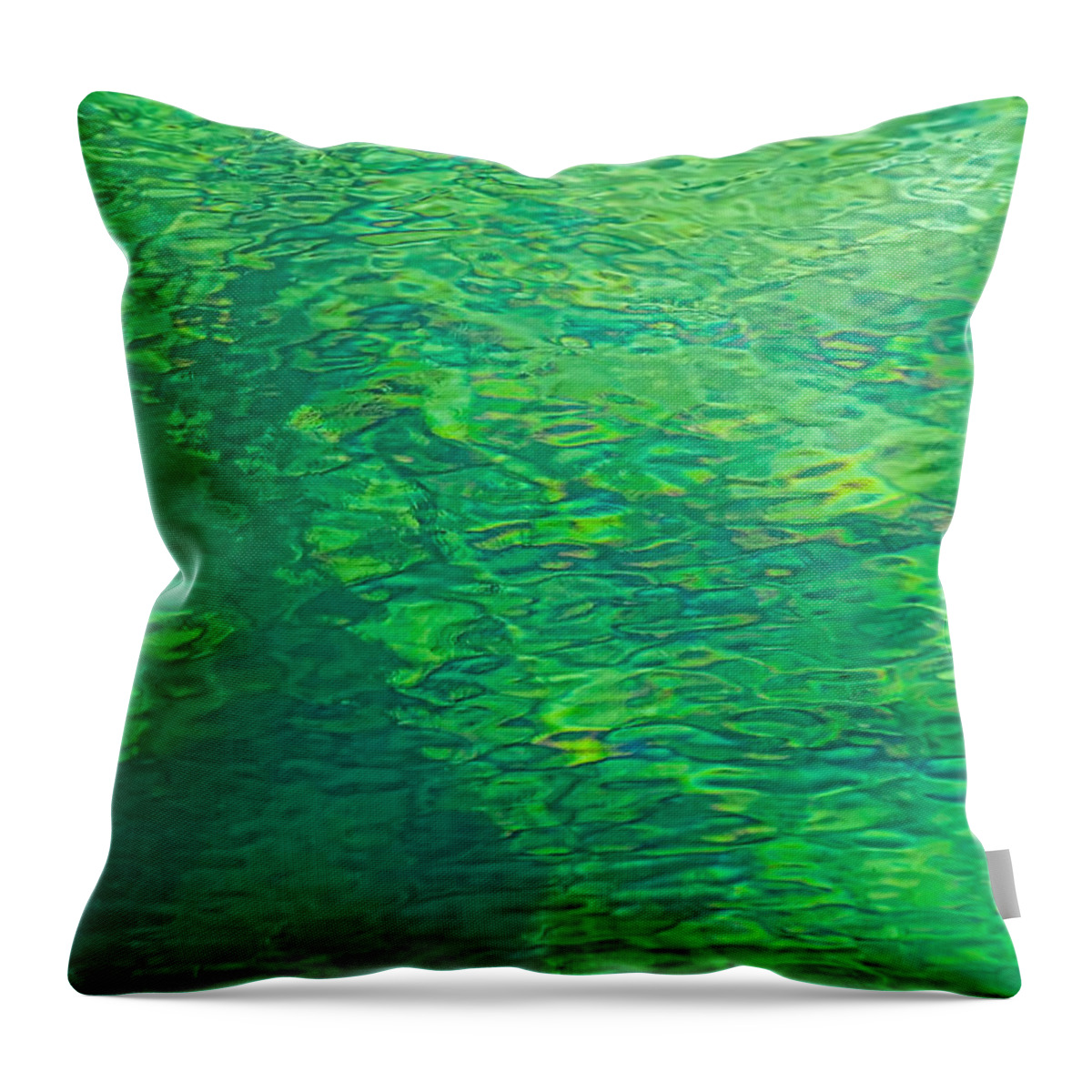 Green Throw Pillow featuring the photograph Water Green by Britt Runyon