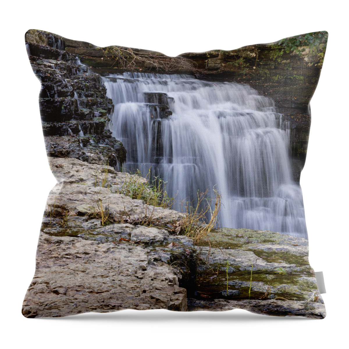 Landscape Throw Pillow featuring the photograph Water In Motion by John Benedict