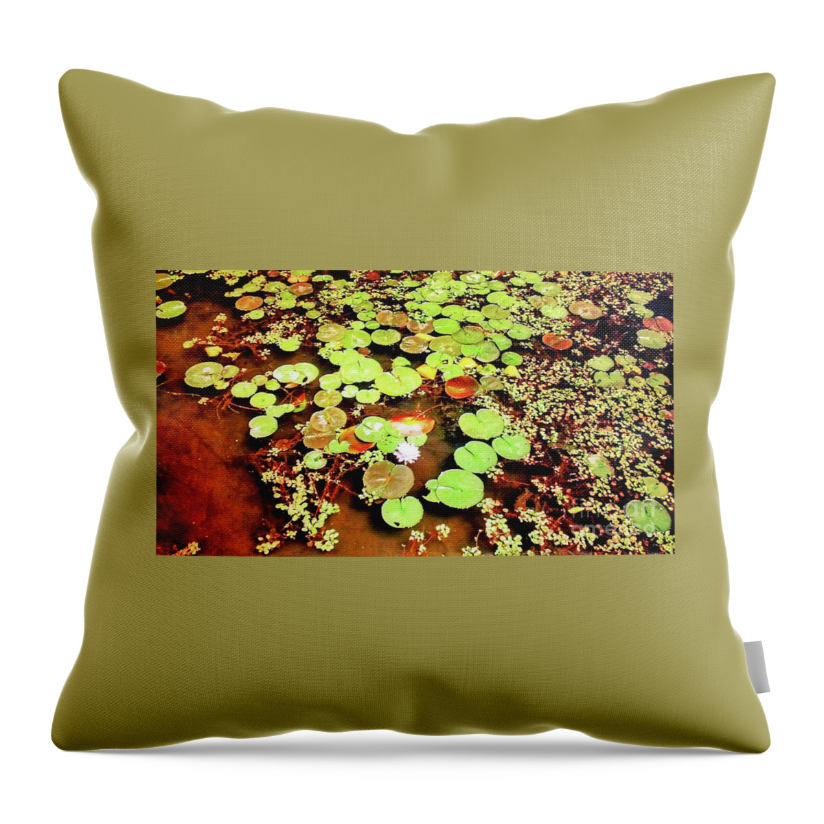 Water Lilies Throw Pillow featuring the painting Water Lilies by Genevieve Esson
