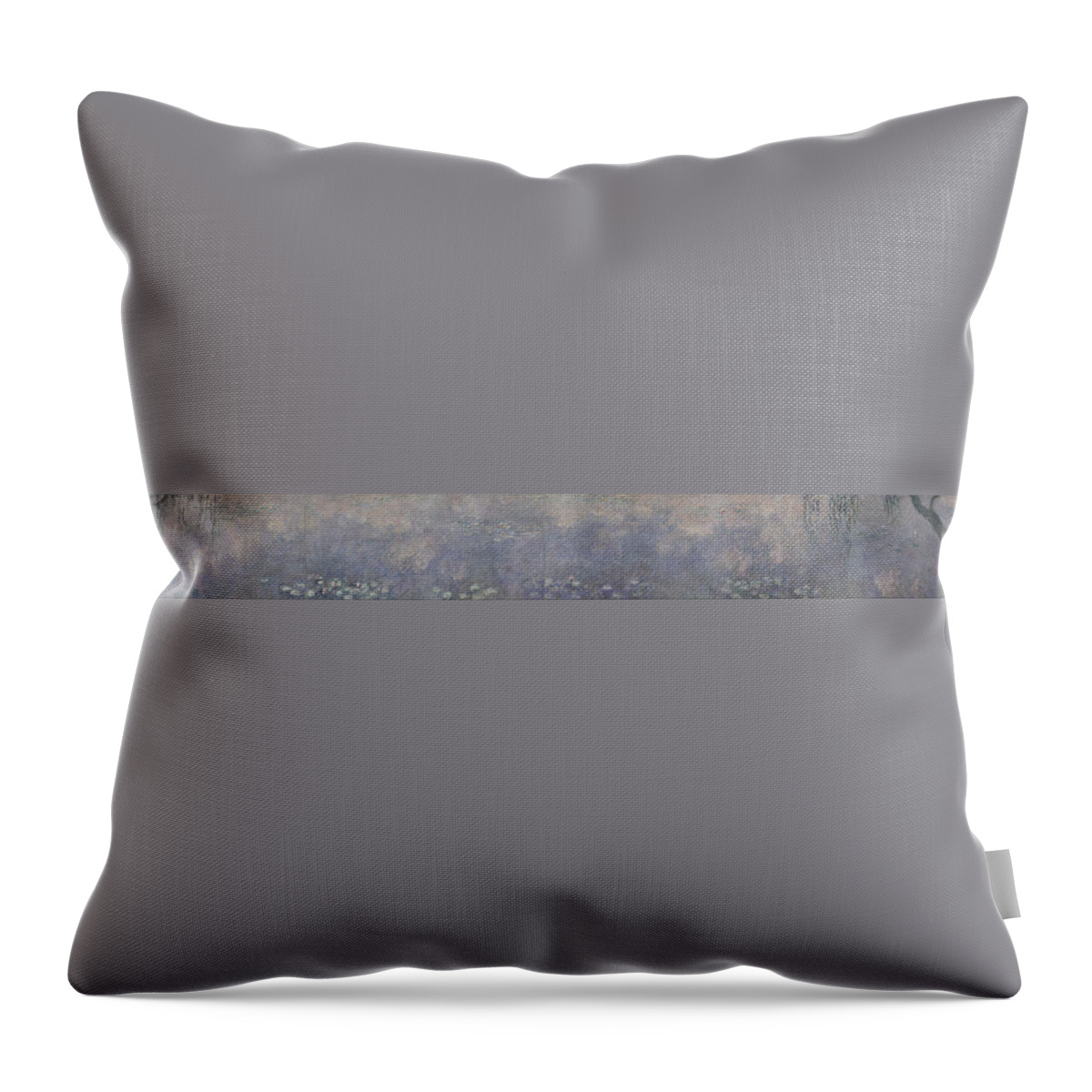 Claude Monet Throw Pillow featuring the painting Water Lilies - The Two Willows by Claude Monet