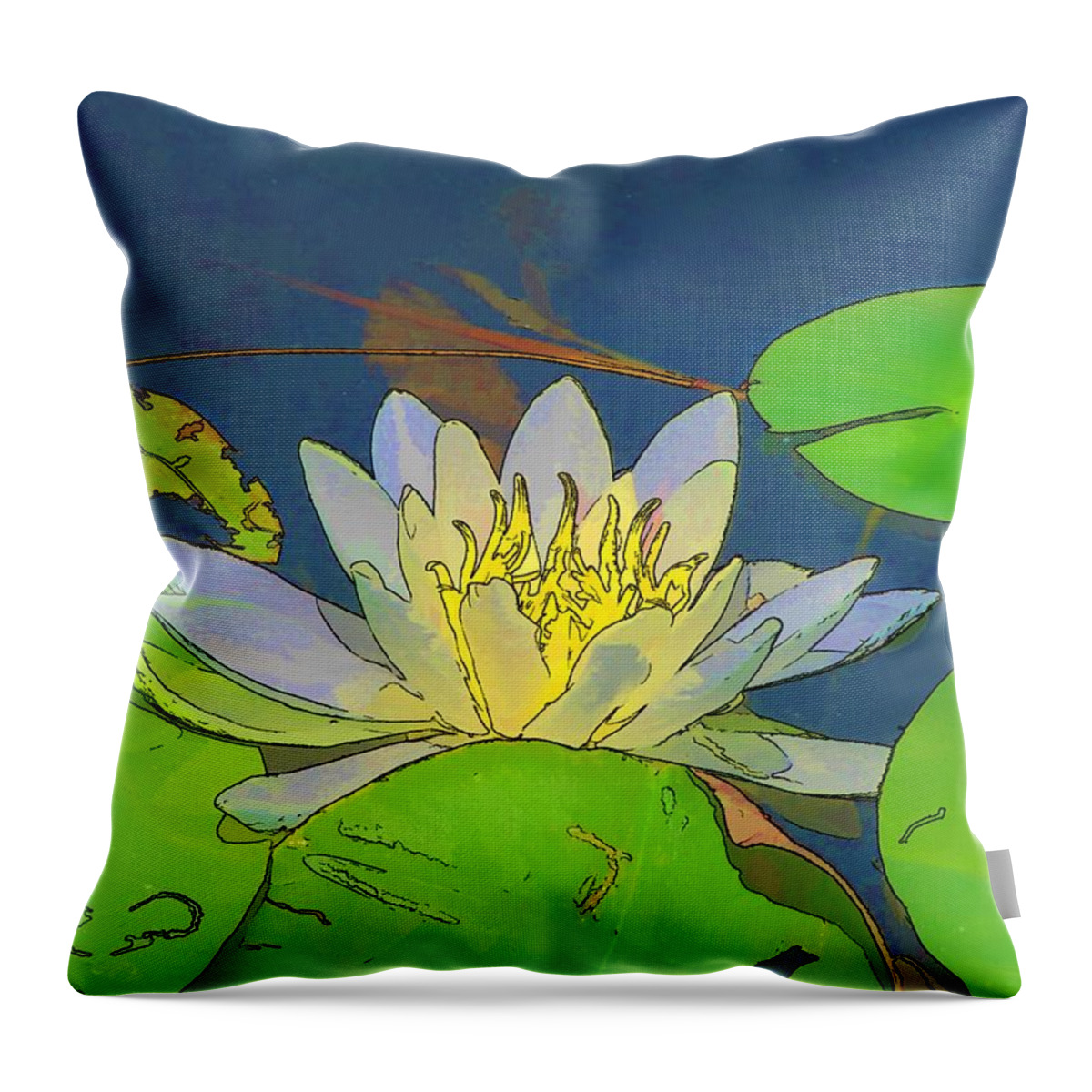 Water Throw Pillow featuring the digital art Water Lily by Maciek Froncisz