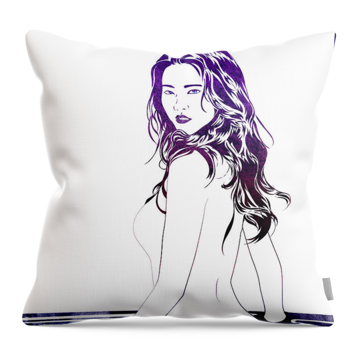 Beauty Throw Pillow featuring the mixed media Water Nymph XII by Stevyn Llewellyn