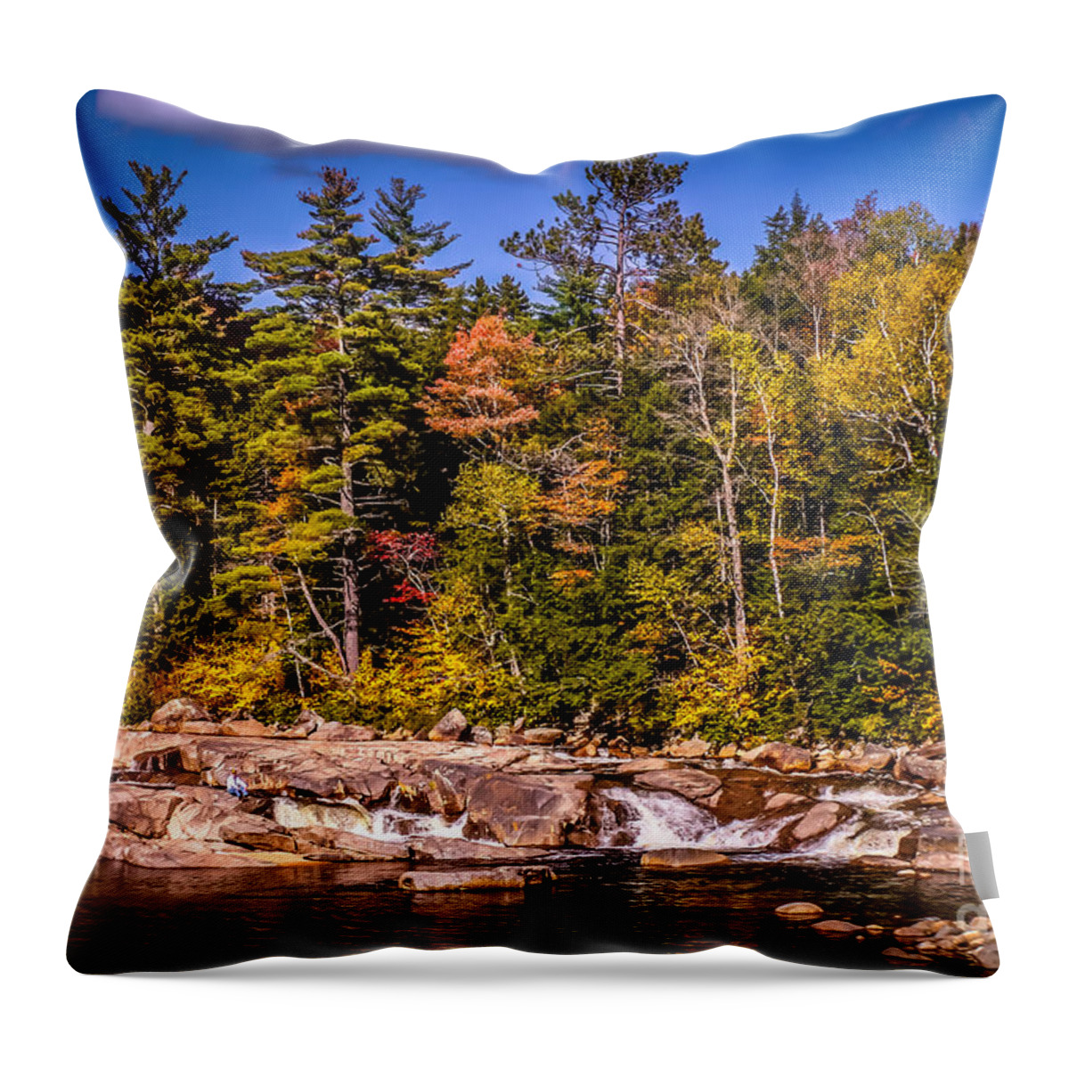 Autumn Throw Pillow featuring the photograph Water stream in the White Mountains by Claudia M Photography