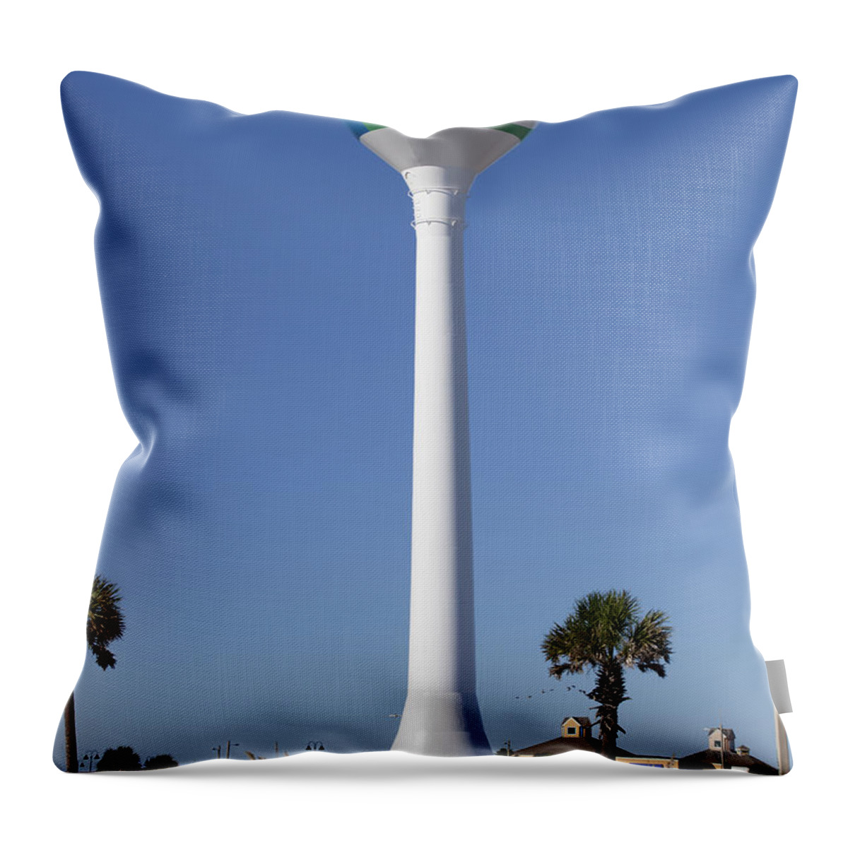 Florida Throw Pillow featuring the photograph Water Tower - Pensacola Beach Florida by Anthony Totah