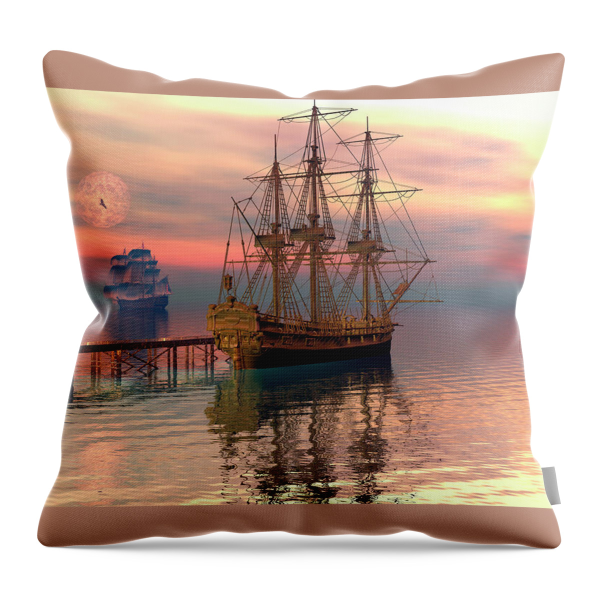 Bryce Throw Pillow featuring the digital art Water traffic by Claude McCoy