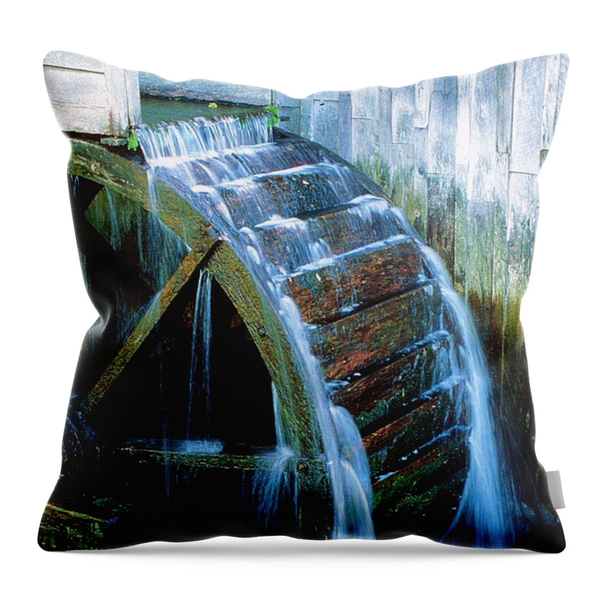 Fine Art Throw Pillow featuring the photograph Water Wheel by Rodney Lee Williams