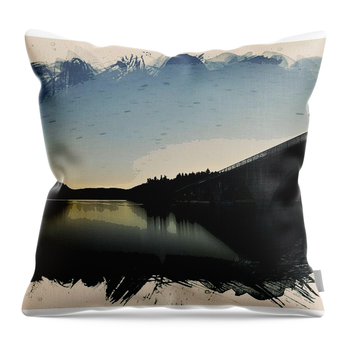 Nature Throw Pillow featuring the painting Watercolor Astro Startrails by Celestial Images