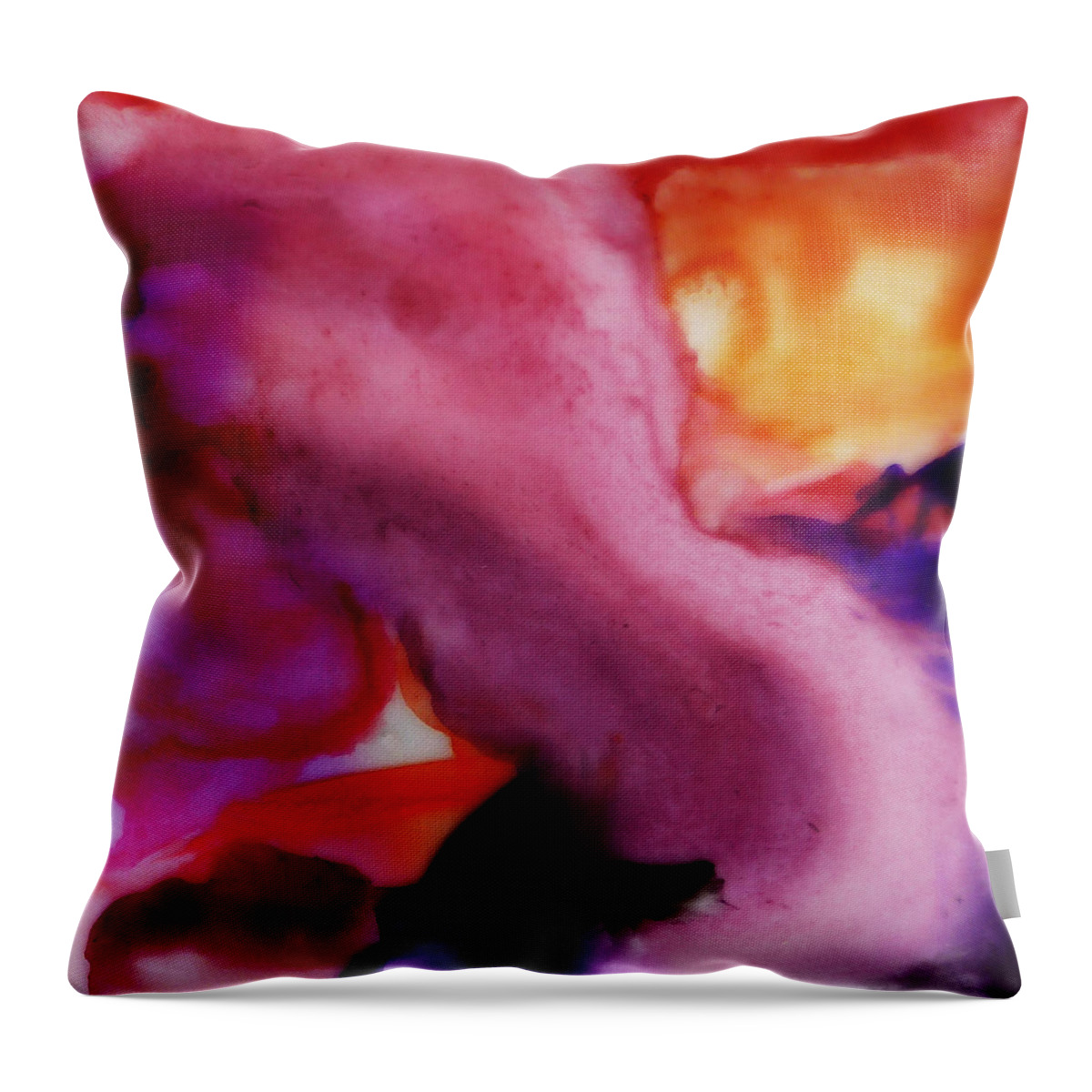 Abstract Art Throw Pillow featuring the painting Watercolor Flowing Abstract by Irina Sztukowski