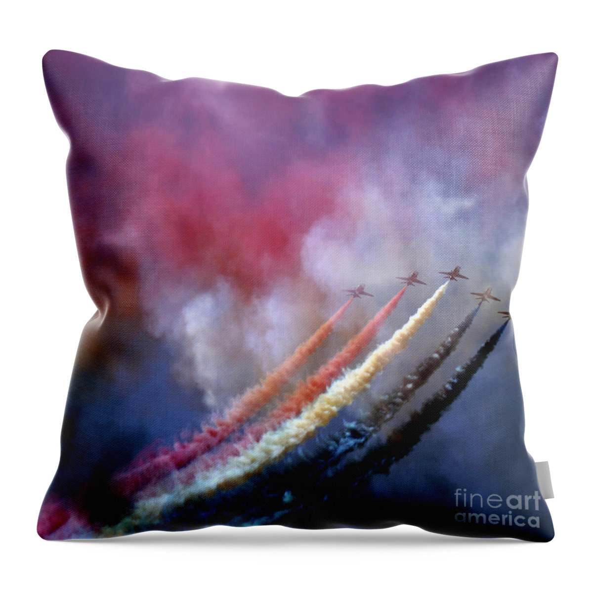 Airshow Throw Pillow featuring the photograph Watercolor On The Sky by Ang El