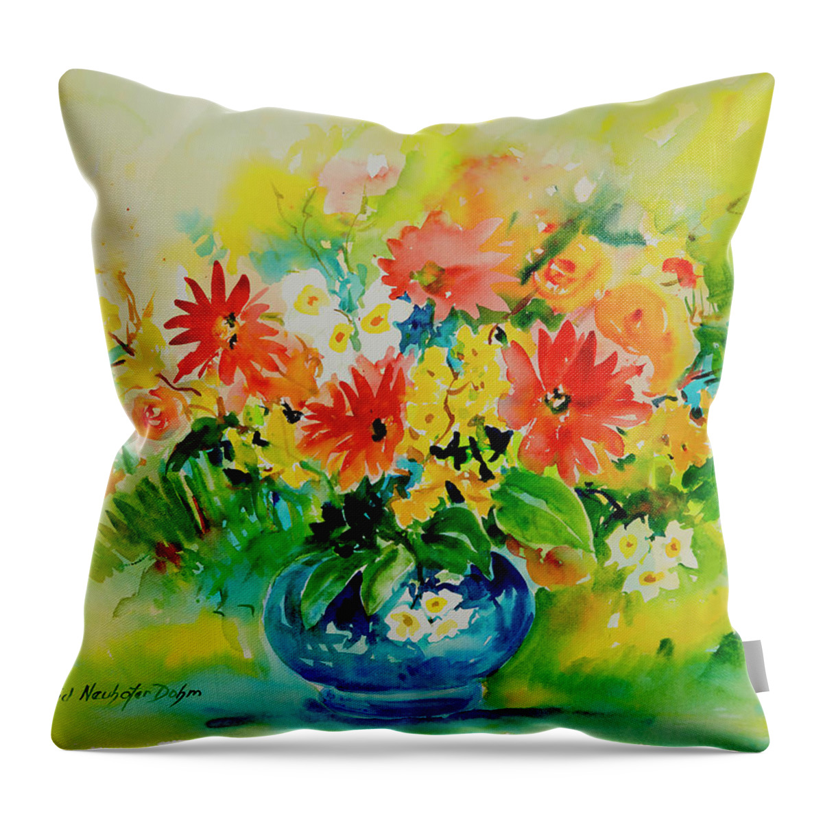 Flowers Throw Pillow featuring the painting Watercolor Series 186 by Ingrid Dohm
