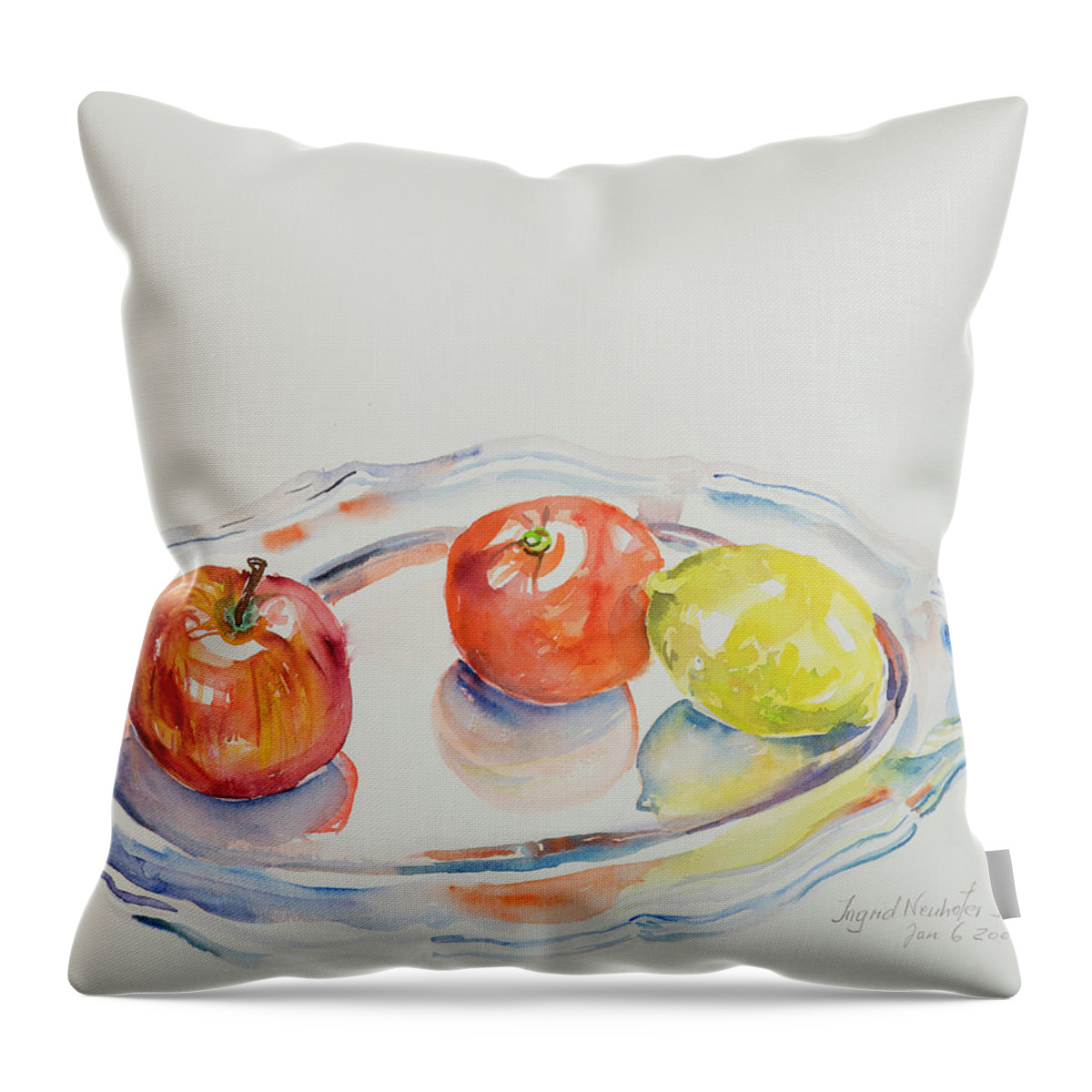 Still Life Throw Pillow featuring the painting Watercolor Series 191 by Ingrid Dohm