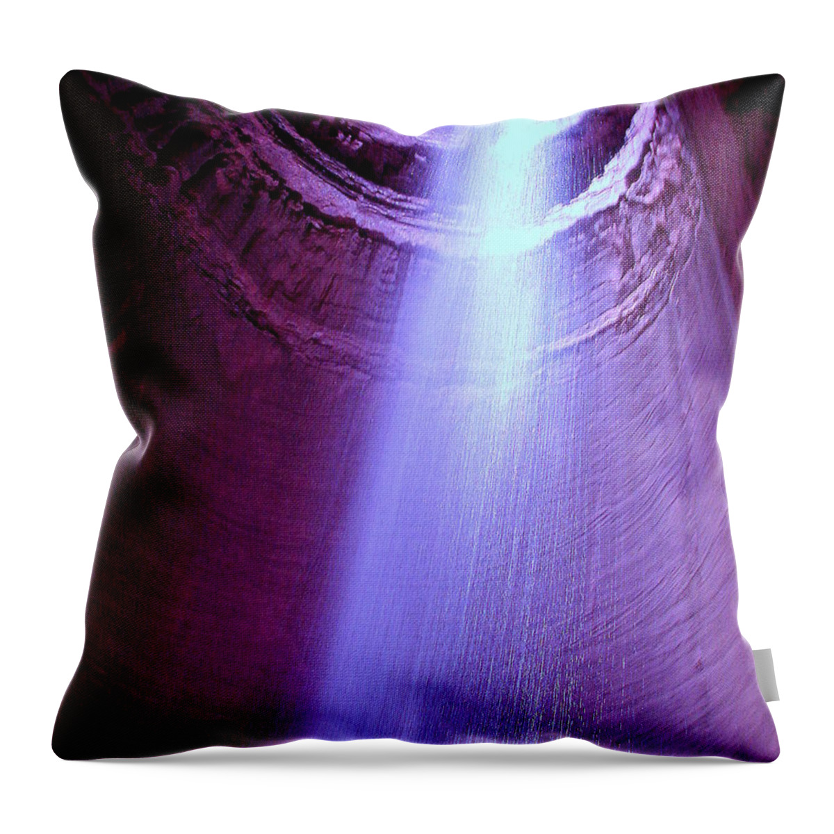 Cascade Throw Pillow featuring the photograph Waterfall at Ruby Falls by Debra Forand