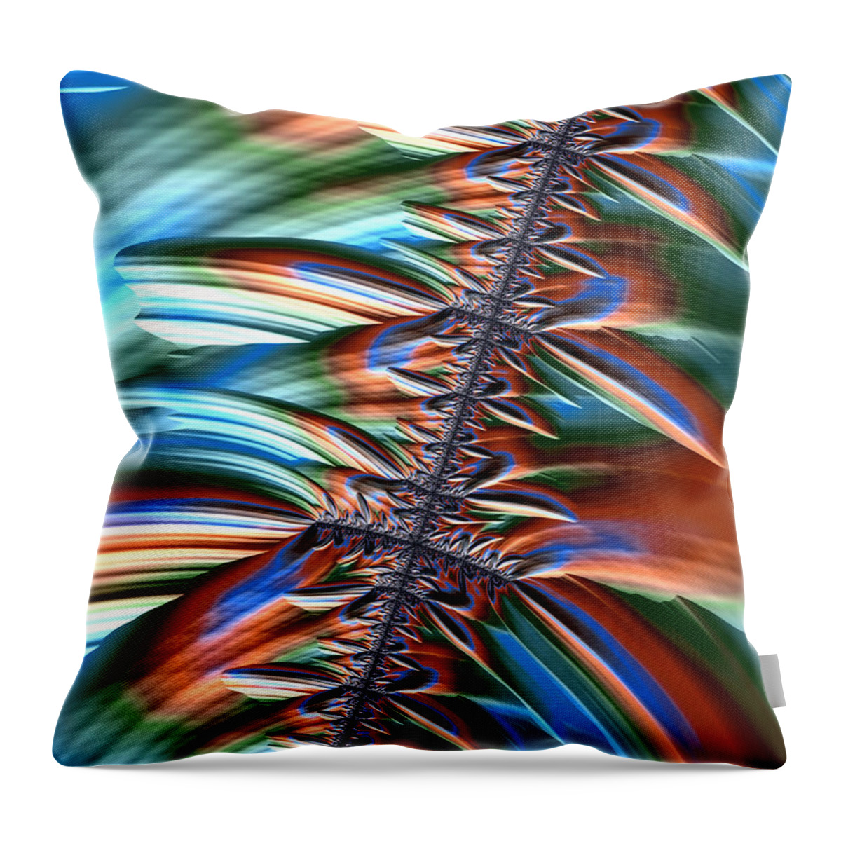 Fractal Art Throw Pillow featuring the digital art Waterfall Fractal 2 by Bonnie Bruno